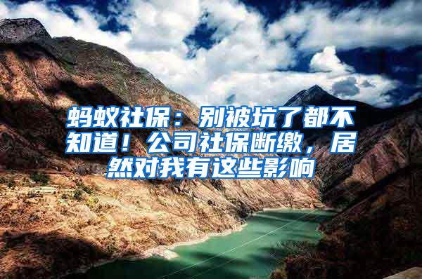 蚂蚁社保：别被坑了都不知道！公司社保断缴，居然对我有这些影响