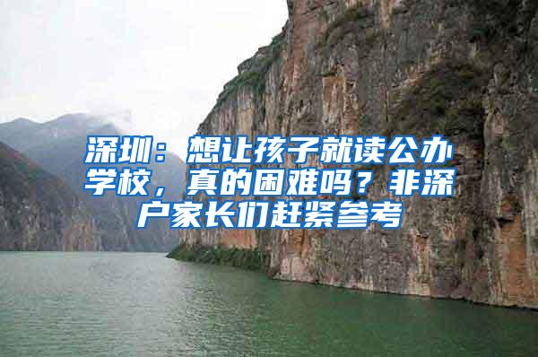 深圳：想让孩子就读公办学校，真的困难吗？非深户家长们赶紧参考