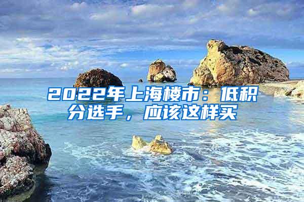 2022年上海楼市：低积分选手，应该这样买