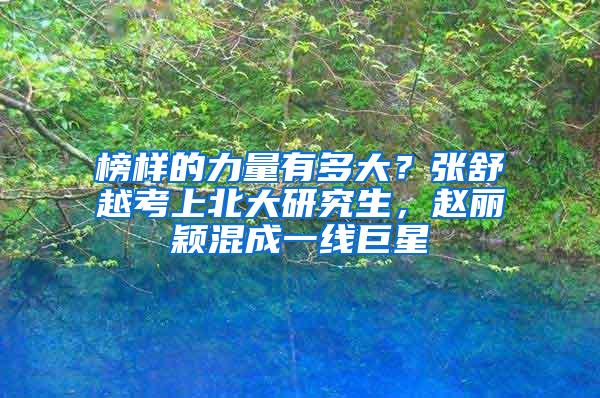 榜样的力量有多大？张舒越考上北大研究生，赵丽颖混成一线巨星