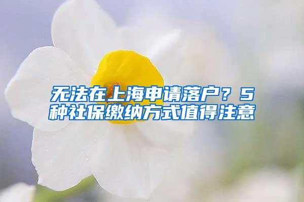 无法在上海申请落户？5种社保缴纳方式值得注意