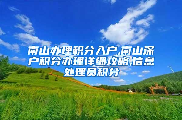 南山办理积分入户,南山深户积分办理详细攻略,信息处理员积分