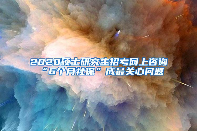 2020硕士研究生招考网上咨询“6个月社保”成最关心问题