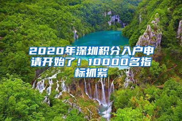 2020年深圳积分入户申请开始了！10000名指标抓紧