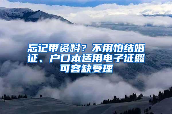 忘记带资料？不用怕结婚证、户口本适用电子证照可容缺受理