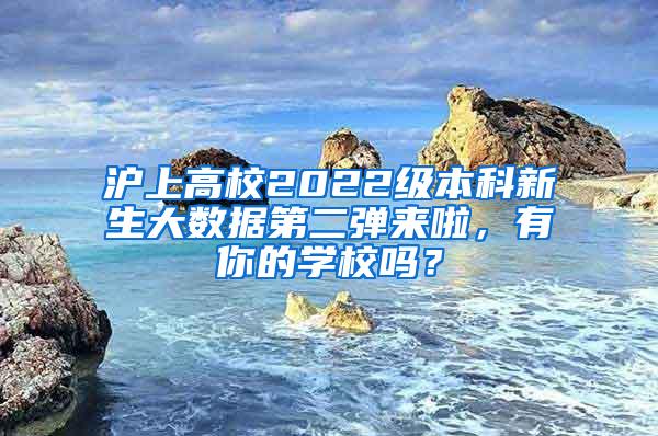 沪上高校2022级本科新生大数据第二弹来啦，有你的学校吗？