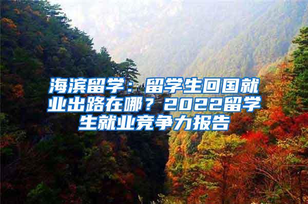 海滨留学：留学生回国就业出路在哪？2022留学生就业竞争力报告