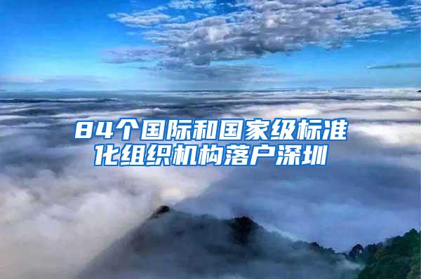 84个国际和国家级标准化组织机构落户深圳