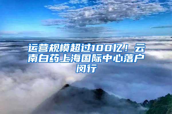 运营规模超过100亿！云南白药上海国际中心落户闵行