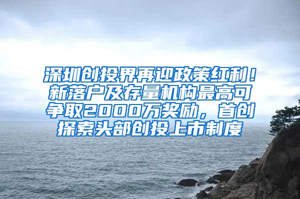 深圳创投界再迎政策红利！新落户及存量机构最高可争取2000万奖励，首创探索头部创投上市制度