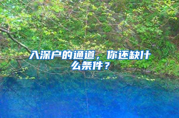 入深户的通道，你还缺什么条件？