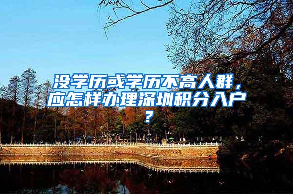 没学历或学历不高人群，应怎样办理深圳积分入户？