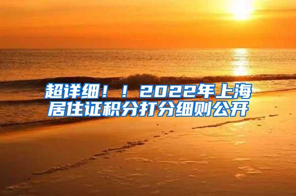 超详细！！2022年上海居住证积分打分细则公开