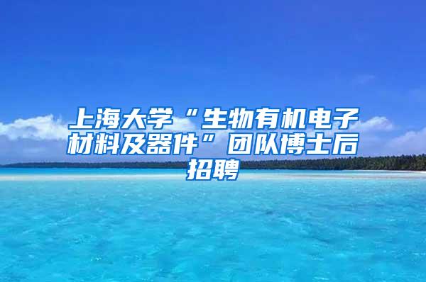 上海大学“生物有机电子材料及器件”团队博士后招聘