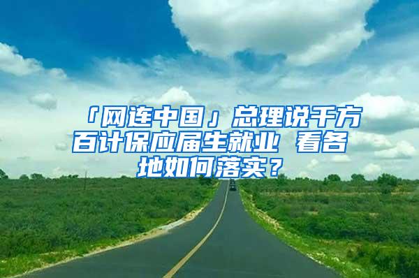 「网连中国」总理说千方百计保应届生就业 看各地如何落实？