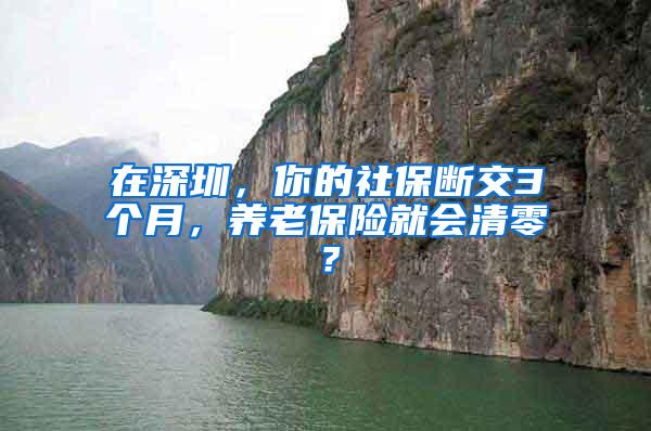 在深圳，你的社保断交3个月，养老保险就会清零？