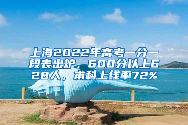 上海2022年高考一分一段表出炉，600分以上628人，本科上线率72%