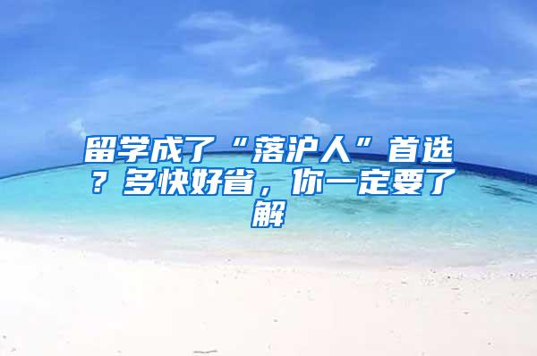 留学成了“落沪人”首选？多快好省，你一定要了解