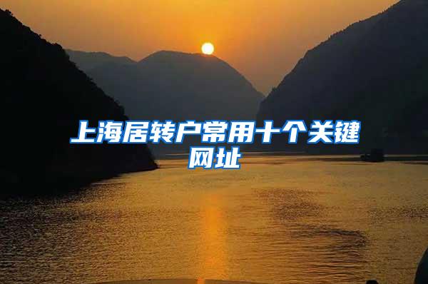 上海居转户常用十个关键网址