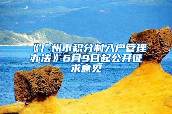 《广州市积分制入户管理办法》6月9日起公开征求意见