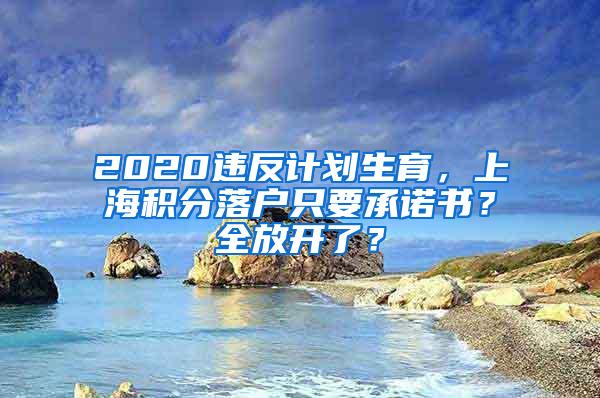 2020违反计划生育，上海积分落户只要承诺书？全放开了？