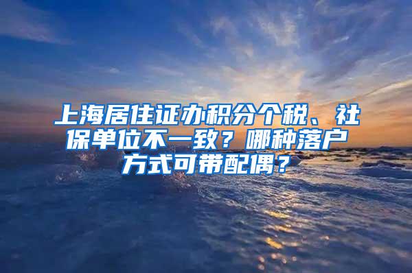 上海居住证办积分个税、社保单位不一致？哪种落户方式可带配偶？