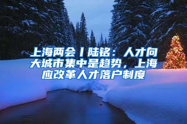 上海两会丨陆铭：人才向大城市集中是趋势，上海应改革人才落户制度