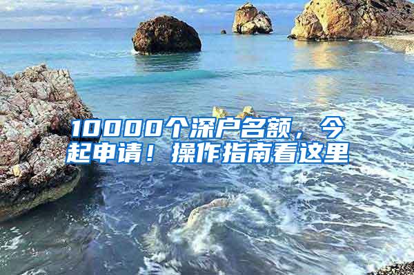 10000个深户名额，今起申请！操作指南看这里