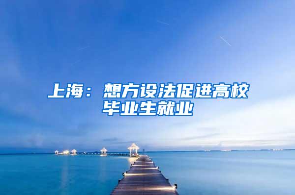 上海：想方设法促进高校毕业生就业