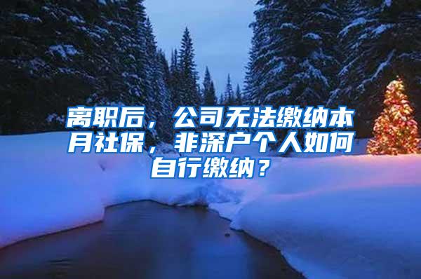 离职后，公司无法缴纳本月社保，非深户个人如何自行缴纳？