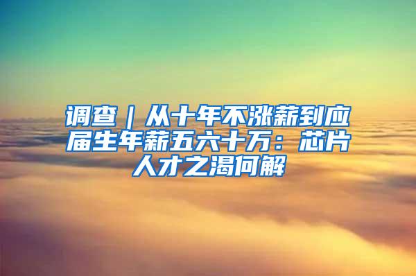 调查｜从十年不涨薪到应届生年薪五六十万：芯片人才之渴何解