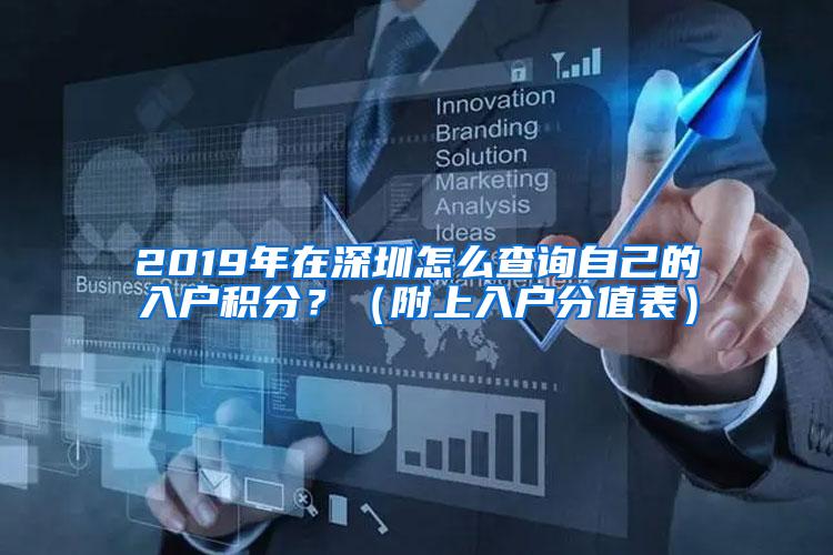 2019年在深圳怎么查询自己的入户积分？（附上入户分值表）