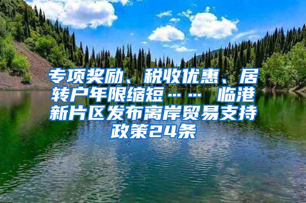 专项奖励、税收优惠、居转户年限缩短…… 临港新片区发布离岸贸易支持政策24条