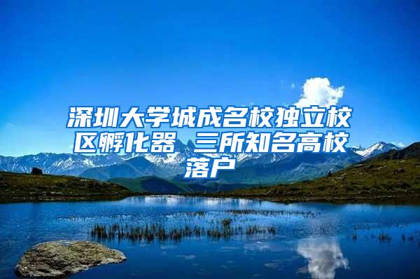 深圳大学城成名校独立校区孵化器 三所知名高校落户