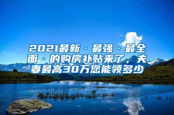 2021最新·最强·最全面·的购房补贴来了，夫妻最高30万您能领多少