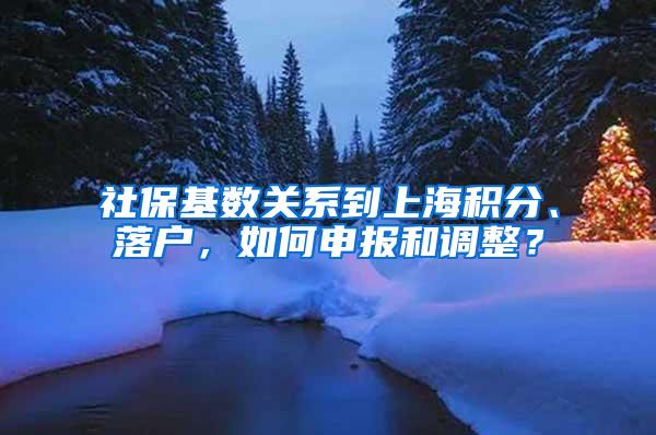 社保基数关系到上海积分、落户，如何申报和调整？