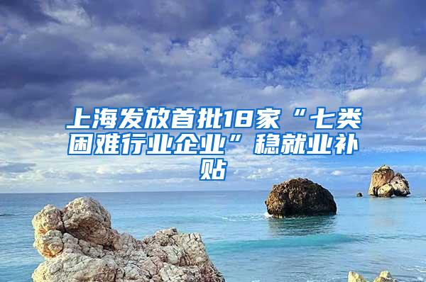 上海发放首批18家“七类困难行业企业”稳就业补贴