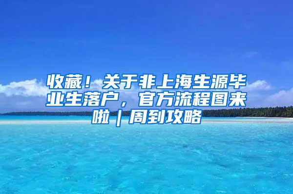 收藏！关于非上海生源毕业生落户，官方流程图来啦｜周到攻略