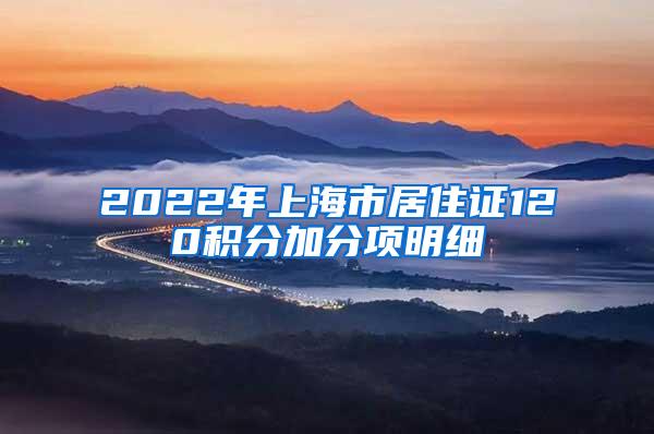 2022年上海市居住证120积分加分项明细