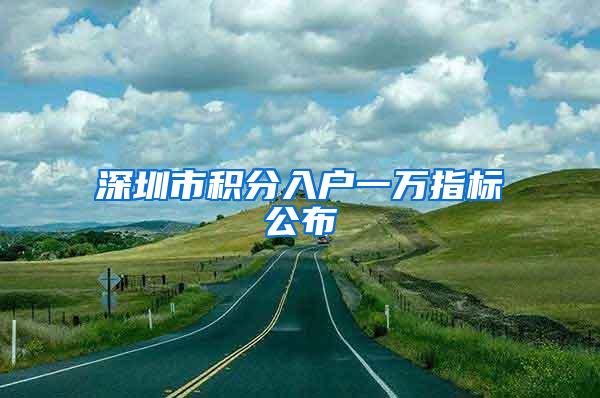 深圳市积分入户一万指标公布