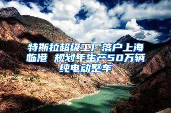 特斯拉超级工厂落户上海临港 规划年生产50万辆纯电动整车