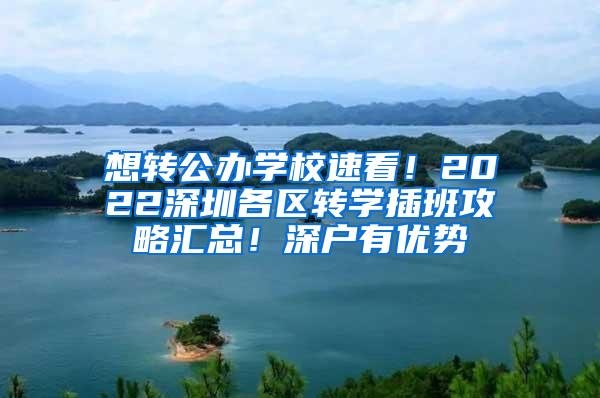 想转公办学校速看！2022深圳各区转学插班攻略汇总！深户有优势