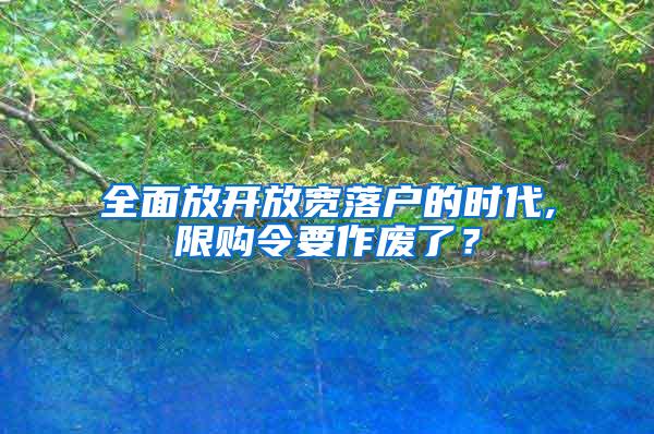 全面放开放宽落户的时代,限购令要作废了？