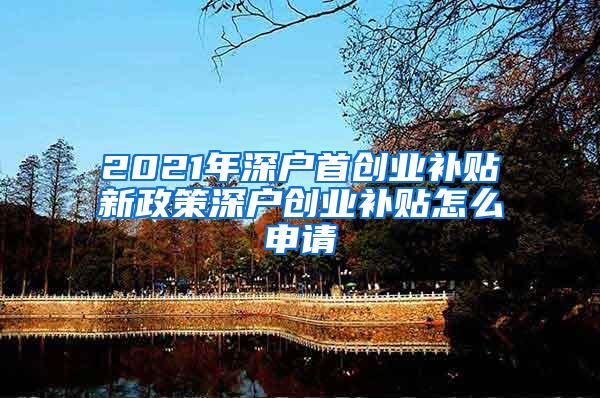 2021年深户首创业补贴新政策深户创业补贴怎么申请