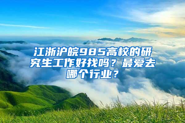 江浙沪皖985高校的研究生工作好找吗？最爱去哪个行业？