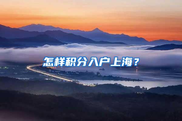 怎样积分入户上海？