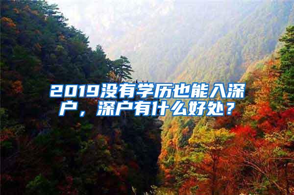 2019没有学历也能入深户，深户有什么好处？