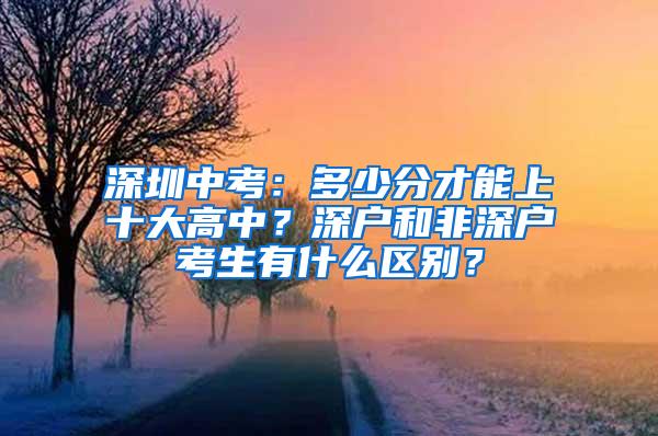 深圳中考：多少分才能上十大高中？深户和非深户考生有什么区别？