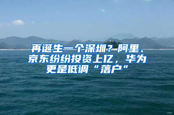 再诞生一个深圳？阿里、京东纷纷投资上亿，华为更是低调“落户”