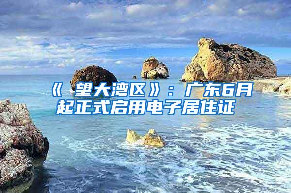 《瞭望大湾区》：广东6月起正式启用电子居住证